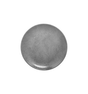 Assiette coupe plate rond gris porcelaine vitrifiée Ø 24 cm Shale Rak