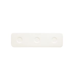 Plat 3 empreintes rectangulaire ivoire porcelaine vitrifiée 36,5 cm Shaped Rak