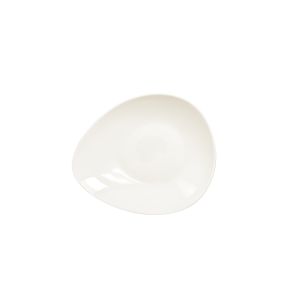 Diep randloos bord ivoorkleurig verglaasd 25 Shaped Rak