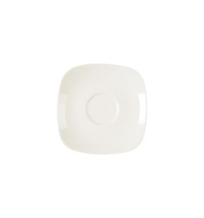 Sous-tasse à expresso carré ivoire porcelaine vitrifiée 12 cm Ska Rak