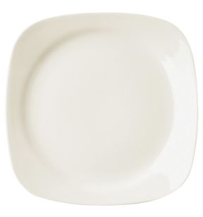 Assiette plate carré ivoire porcelaine vitrifiée 19x19 cm Ska Rak