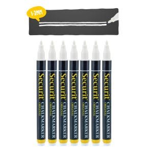 Feutres craie blanc pointe fine blanc en craie Ø 1 cm 15 cm Securit (7 pièces)