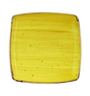 Assiette plate carré Mustard porcelaine vitrifiée 26 cm Stonecast Churchill
