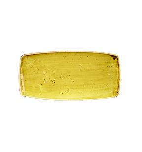 Assiette plate rectangulaire Mustard porcelaine vitrifiée 29,5x14 cm Stonecast Churchill
