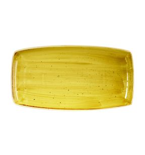 Assiette plate rectangulaire Mustard porcelaine vitrifiée 34,5x18,5 cm Stonecast Churchill