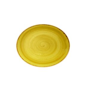 Assiette plate ovale Mustard porcelaine vitrifiée 19,2x16 cm Stonecast Churchill