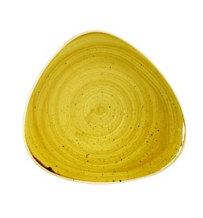 Assiette plate triangulaire Mustard porcelaine vitrifiée 31,1 cm Stonecast Churchill