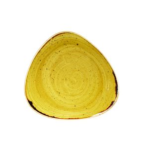 Plat bord driehoekig Mustard verglaasd 22.9 Stonecast Churchill