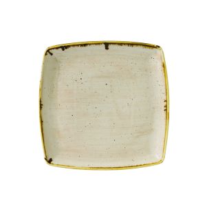 Assiette plate carré Nutmeg Cream porcelaine vitrifiée 26x26 cm Stonecast Churchill