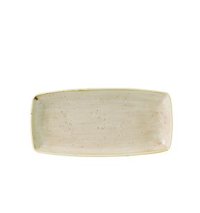 Assiette plate rectangulaire Nutmeg Cream porcelaine vitrifiée 29,5x14 cm Stonecast Churchill
