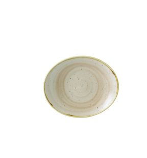 Assiette plate ovale Nutmeg Cream porcelaine vitrifiée 19,2x16 cm Stonecast Churchill