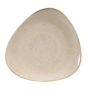 Assiette plate triangulaire Nutmeg Cream porcelaine vitrifiée 26,5 cm Stonecast Churchill