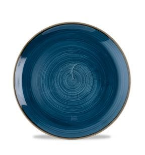Coupé plaat rond Java Blue verglaasd Ø 22 Stonecast Churchill