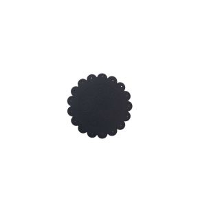 Sous verre noir PVC Ø 12 cm Flower Sonolys