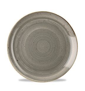 Assiette coupe plate rond gris porcelaine vitrifiée Ø 23 cm Stonecast Churchill