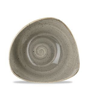 Assiette plate triangulaire peppercorn porcelaine vitrifiée 26,5x26,5 cm Stonecast Churchill