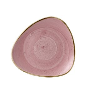 Assiette plate triangulaire Petal Pink porcelaine vitrifiée 22,9 cm Stonecast Churchill