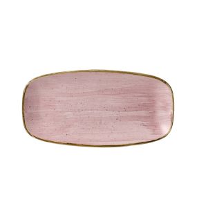 Assiette plate rectangulaire Petal Pink porcelaine vitrifiée 29,8x15,3 cm Stonecast Churchill