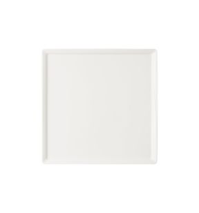 Plat bord vierkant ivoorkleurig verglaasd x25.2 Allspice Rak
