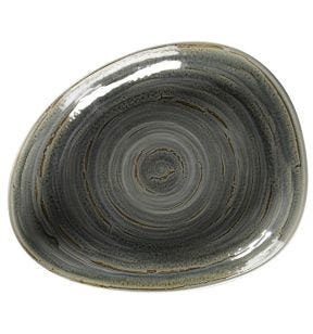Diep randloos bord driehoekig Peridot porselein x22.7 Rakstone Spot Rak