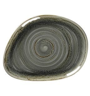 Assiette coupe plate triangulaire Peridot porcelaine 21,9x16,5 cm Rakstone Spot Rak