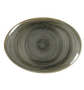 Plat ovale Peridot porcelaine 32 cm Rakstone Spot Rak