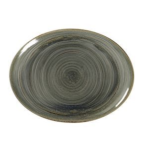 Plat ovale Peridot porcelaine 36 cm Rakstone Spot Rak
