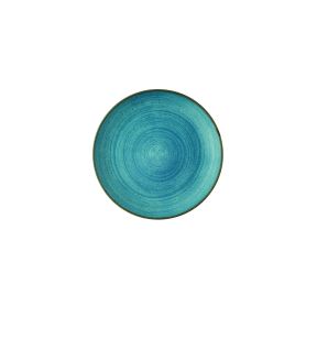 Assiette coupe rond Raw Teal porcelaine vitrifiée Ø 16,5 cm Stonecast Raw Churchill