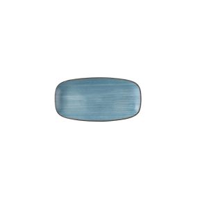 Assiette coupe plate rectangulaire Rustic Teal porcelaine vitrifiée 15,3x29,8 cm Stonecast Raw Churchill
