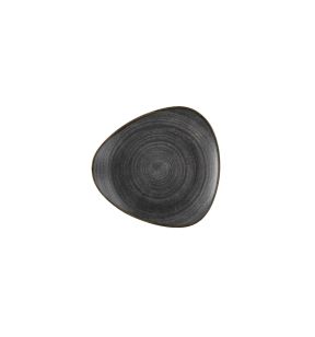 Assiette plate triangulaire Raw Black porcelaine vitrifiée 26,5 cm Stonecast Raw Churchill