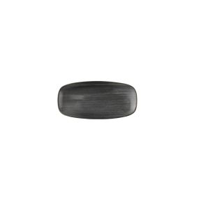 Assiette coupe plate rectangulaire noir porcelaine vitrifiée 12,7x26,9 cm Stonecast Raw Churchill