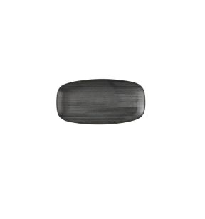 Assiette coupe plate rectangulaire noir porcelaine vitrifiée 15,3x29,8 cm Stonecast Raw Churchill
