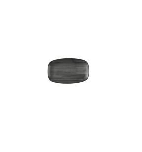 Assiette coupe plate rectangulaire noir porcelaine vitrifiée 12,1x20 cm Stonecast Raw Churchill