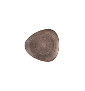 Assiette plate triangulaire Raw Brown porcelaine vitrifiée 26,5 cm Stonecast Raw Churchill