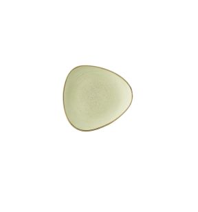 Assiette coupe plate triangulaire Raw Green porcelaine vitrifiée 26,5 cm Stonecast Raw Churchill