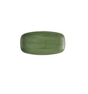 Assiette coupe plate rectangulaire Sorrel Green porcelaine vitrifiée 15,3x29,8 cm Stonecast Churchill