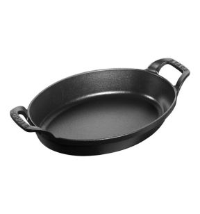Plat ovale noir fonte d'acier 24 cm Staub