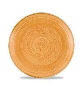 Coupé plaat rond Tangerine verglaasd Ø 22 Stonecast Churchill