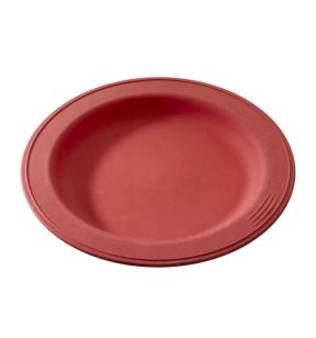 Assiette rond rouge fibre végétale Ø 18 cm Lilitouch Saint Romain
