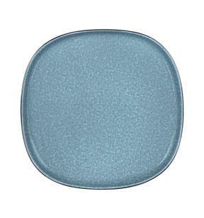 Assiette coupe plate carré bleu porcelaine vitrifiée 18x18 cm Ikon Astera