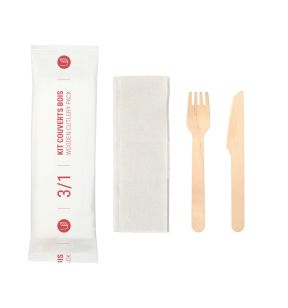 Kit de couverts jetables beige (550 pièces)
