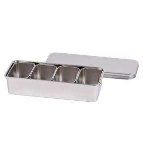 Bac 4 mini boites japonaises inox 28,1x11,8x6,3 cm Avec couvercle L.tellier