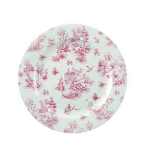 Assiette plate rond Toile Cranberry porcelaine Ø 30,5 cm Vintage Prints Churchill