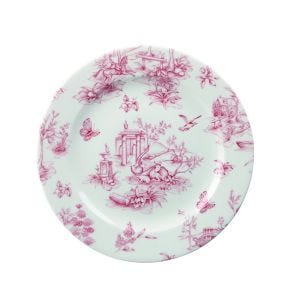 Plat bord rond Cranberry Toile pattern porselein Ø 21 Vintage Prints Churchill
