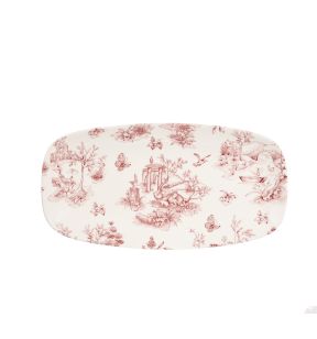 Assiette rectangulaire Toile Cranberry porcelaine 29,8x15,3 cm Vintage Prints Churchill
