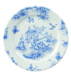 Assiette plate rond Toile Prague Blue porcelaine Ø 17 cm Vintage Prints Churchill