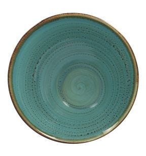 Slakom onregelmatig turquoise verglaasd Ø 21.5 Twirl Rak
