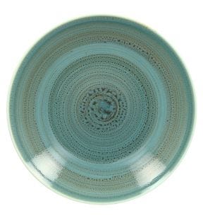 Assiette coupe creuse rond bleu porcelaine vitrifiée Ø 25,9 cm Twirl Rak