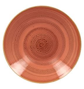 Assiette coupe creuse rond orange porcelaine vitrifiée Ø 29,9 cm Twirl Rak