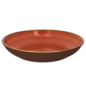 Assiette coupe creuse rond orange porcelaine vitrifiée Ø 36,2 cm Twirl Rak
